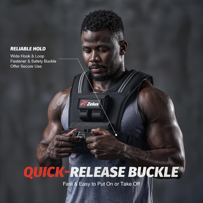 Weighted Vest Men, 23lbs/36lbs/45lbs Adjustable Weight Vest with 10/16/20 removable Iron Weights and Reflective Strips, No-Bounce Design