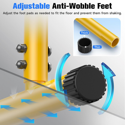 Adjustable Dip Bar Station, Heavy Duty Parallette & Parallel Bars, 400LBS Stable Dip Stands